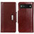 Leather Case Stands Flip Cover Holder M01L for Google Pixel 6a 5G Brown