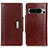 Leather Case Stands Flip Cover Holder M01L for Google Pixel 8 Pro 5G Brown