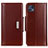 Leather Case Stands Flip Cover Holder M01L for Motorola Moto G50 5G Brown