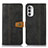 Leather Case Stands Flip Cover Holder M01L for Motorola MOTO G52 Black