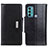 Leather Case Stands Flip Cover Holder M01L for Motorola Moto G60 Black