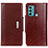 Leather Case Stands Flip Cover Holder M01L for Motorola Moto G60 Brown