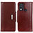 Leather Case Stands Flip Cover Holder M01L for Nokia C22 Brown