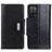 Leather Case Stands Flip Cover Holder M01L for Oppo A53s 5G Black