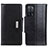 Leather Case Stands Flip Cover Holder M01L for Oppo A55 5G Black
