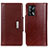 Leather Case Stands Flip Cover Holder M01L for Oppo A74 4G Brown