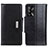 Leather Case Stands Flip Cover Holder M01L for Oppo F19 Black