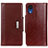 Leather Case Stands Flip Cover Holder M01L for Samsung Galaxy A03 Core Brown