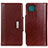 Leather Case Stands Flip Cover Holder M01L for Samsung Galaxy F42 5G Brown