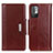 Leather Case Stands Flip Cover Holder M01L for Xiaomi POCO M3 Pro 5G Brown