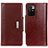 Leather Case Stands Flip Cover Holder M01L for Xiaomi Redmi Note 11 4G (2021) Brown