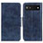 Leather Case Stands Flip Cover Holder M02L for Google Pixel 6a 5G Blue