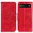 Leather Case Stands Flip Cover Holder M02L for Google Pixel 6a 5G Red