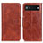 Leather Case Stands Flip Cover Holder M02L for Google Pixel 7a 5G Brown
