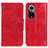 Leather Case Stands Flip Cover Holder M02L for Huawei Honor 50 5G Red