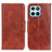 Leather Case Stands Flip Cover Holder M02L for Huawei Honor X6 Brown