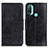 Leather Case Stands Flip Cover Holder M02L for Motorola Moto E20 Black