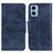 Leather Case Stands Flip Cover Holder M02L for Motorola Moto E22i Blue