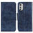 Leather Case Stands Flip Cover Holder M02L for Motorola Moto E32 Blue