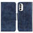 Leather Case Stands Flip Cover Holder M02L for Motorola Moto Edge (2022) 5G Blue