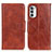 Leather Case Stands Flip Cover Holder M02L for Motorola Moto Edge (2022) 5G Brown