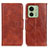 Leather Case Stands Flip Cover Holder M02L for Motorola Moto Edge (2023) 5G Brown