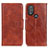 Leather Case Stands Flip Cover Holder M02L for Motorola Moto G Play Gen 2 Brown