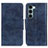 Leather Case Stands Flip Cover Holder M02L for Motorola Moto G200 5G Blue