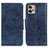 Leather Case Stands Flip Cover Holder M02L for Motorola Moto G32 Blue