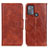 Leather Case Stands Flip Cover Holder M02L for Motorola Moto G50 Brown