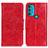 Leather Case Stands Flip Cover Holder M02L for Motorola Moto G71 5G Red