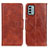 Leather Case Stands Flip Cover Holder M02L for Nokia G22 Brown