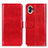 Leather Case Stands Flip Cover Holder M02L for Nothing Phone 1 Red