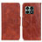 Leather Case Stands Flip Cover Holder M02L for OnePlus 10 Pro 5G Brown