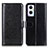 Leather Case Stands Flip Cover Holder M02L for Oppo F21s Pro 5G Black