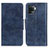 Leather Case Stands Flip Cover Holder M02L for Oppo Reno5 F Blue