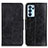 Leather Case Stands Flip Cover Holder M02L for Oppo Reno6 Pro 5G India Black