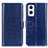 Leather Case Stands Flip Cover Holder M02L for Oppo Reno7 Z 5G Blue