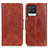 Leather Case Stands Flip Cover Holder M02L for Realme 8 4G Brown