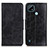 Leather Case Stands Flip Cover Holder M02L for Realme C21 Black