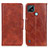 Leather Case Stands Flip Cover Holder M02L for Realme C21 Brown