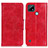 Leather Case Stands Flip Cover Holder M02L for Realme C21 Red