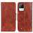 Leather Case Stands Flip Cover Holder M02L for Realme Narzo 50i Brown