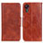 Leather Case Stands Flip Cover Holder M02L for Samsung Galaxy XCover 5 SM-G525F Brown