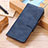 Leather Case Stands Flip Cover Holder M02L for Sony Xperia Ace II SO-41B Blue