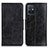 Leather Case Stands Flip Cover Holder M02L for Vivo T1 5G India Black