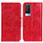 Leather Case Stands Flip Cover Holder M02L for Vivo V21e 5G Red