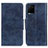 Leather Case Stands Flip Cover Holder M02L for Vivo Y21 Blue