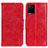 Leather Case Stands Flip Cover Holder M02L for Vivo Y21 Red