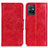Leather Case Stands Flip Cover Holder M02L for Vivo Y55s 5G Red
